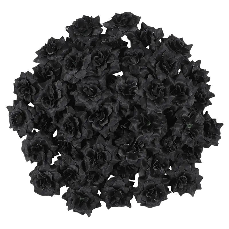 Fleur Artificielle Noir Avec Têtes De Roses, fleur artificielle noir moderne