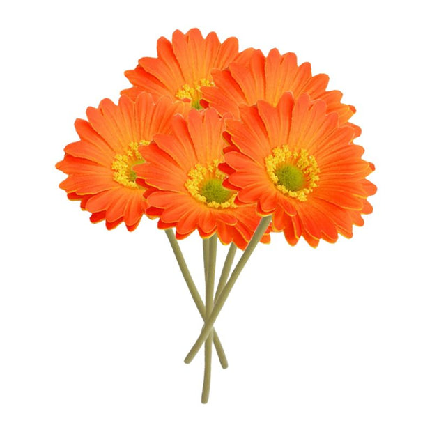 Fleur Artificielle Orange Avec Gerberas Vifs En Bouquet Décoratif, fleur artificielle orange décorative