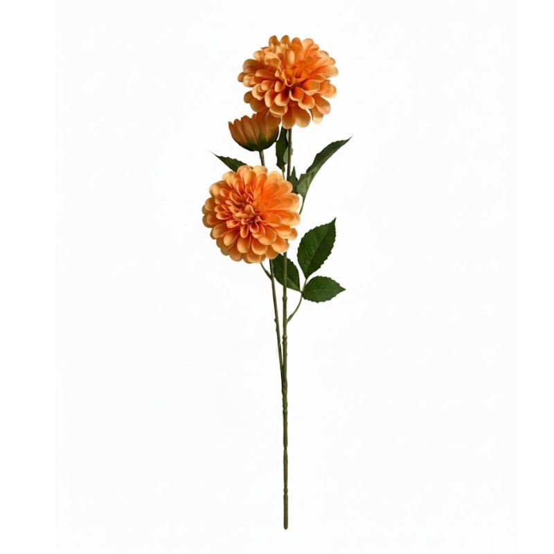 Fleur Artificielle Orange Avec Pompons Ronds, fleur artificielle orange pétillante