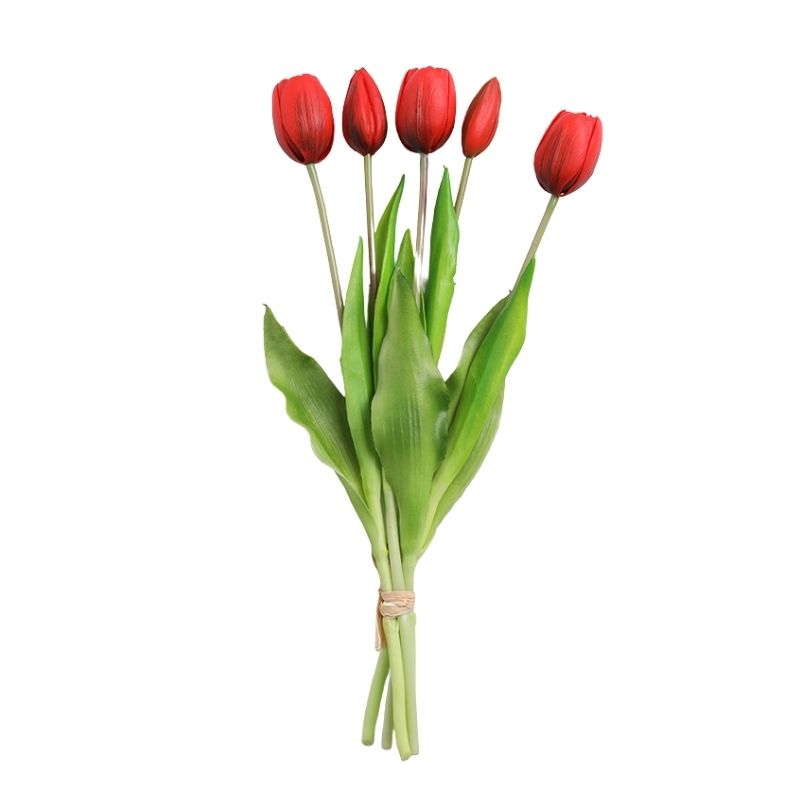 Fleur Artificielle Rouge Style Tulipe Réaliste, fleur artificielle rouge élégante