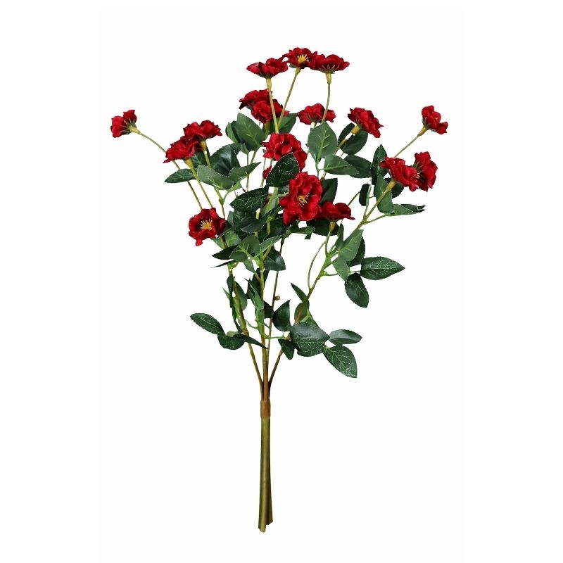 Fleur Artificielle Rouge en Branches De Roses, fleur artificielle rouge élégante