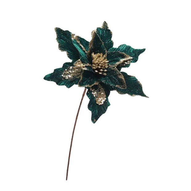 Fleur Artificielle Vert Feuillage Pailleté Décoratif, fleur artificielle vert décorative