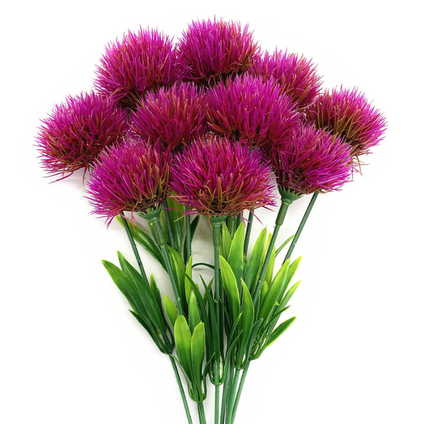 Fleur Artificielle Violet En Bouquet Avec Fleurs Pompon Effet Hérisson, fleur artificielle violet moderne