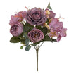 Fleur Artificielle Violet En Bouquet Avec Roses Et Hortensias, Fleur Artificielle Violet