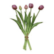 Fleur Artificielle Violet En Bouquet de Tulipe, Fleur Artificielle Violet