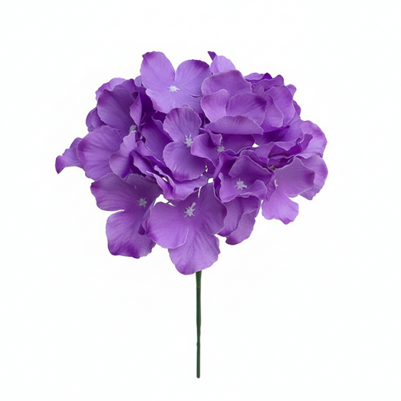 Fleur Artificielle Violet Hortensia Avec Pétales Souples, Fleur Artificielle Violet