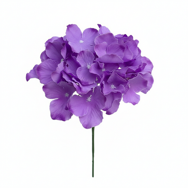 Fleur Artificielle Violet Hortensia Avec Pétales Souples, Fleur Artificielle Violet