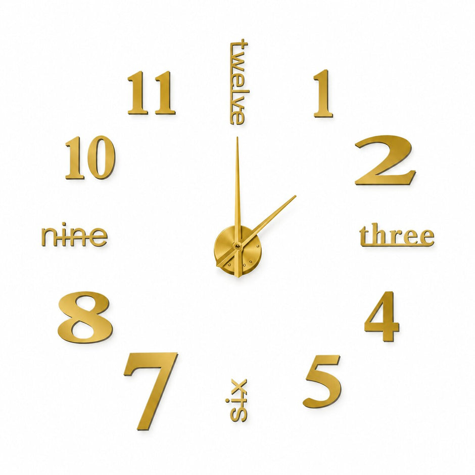Grande Horloge Murale Autocollante 3D