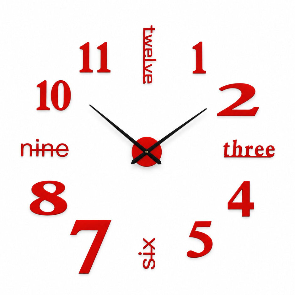 Grande Horloge Murale Autocollante 3D