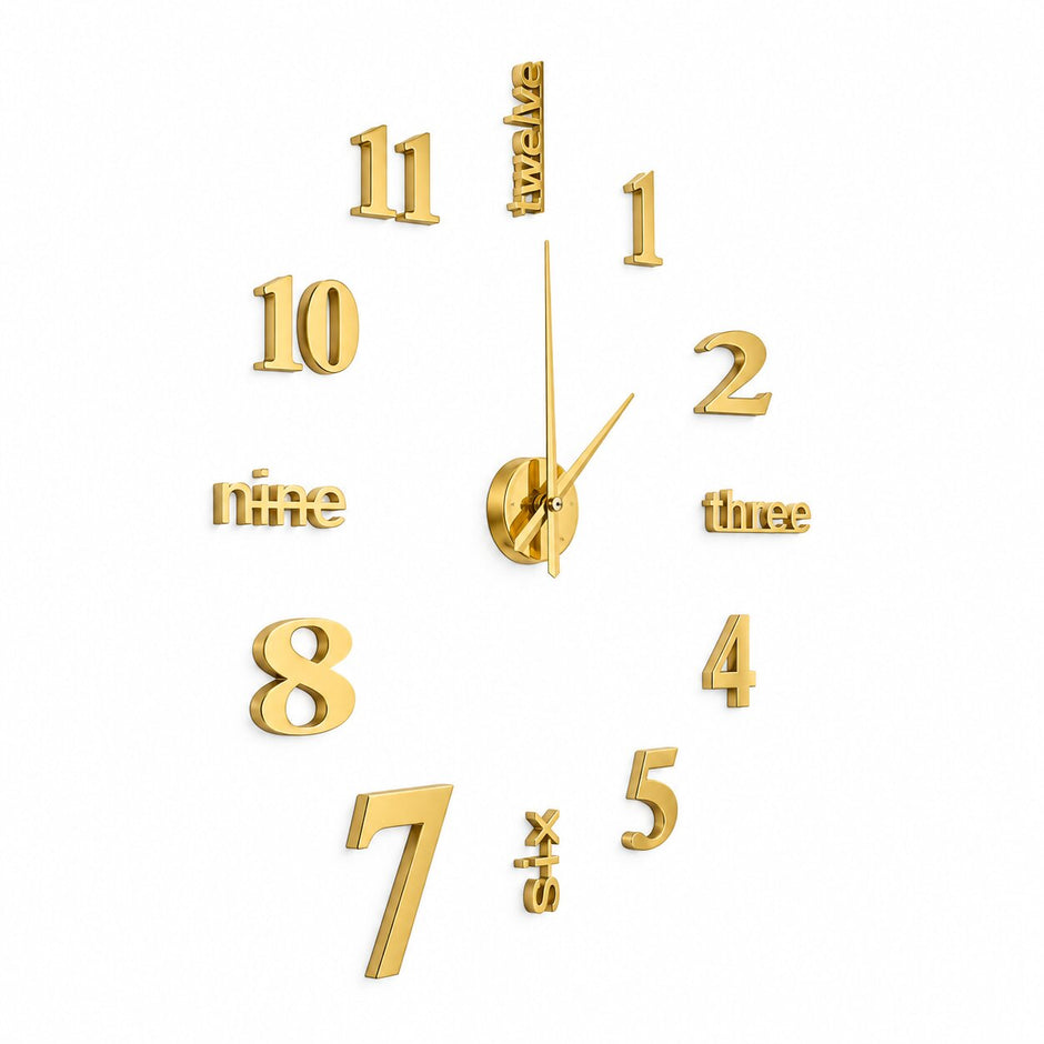Grande Horloge Murale Autocollante 3D