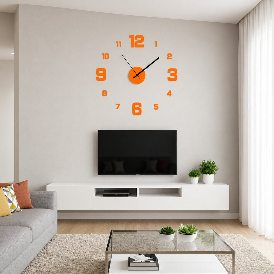 Grande Horloge Murale Autocollante Design