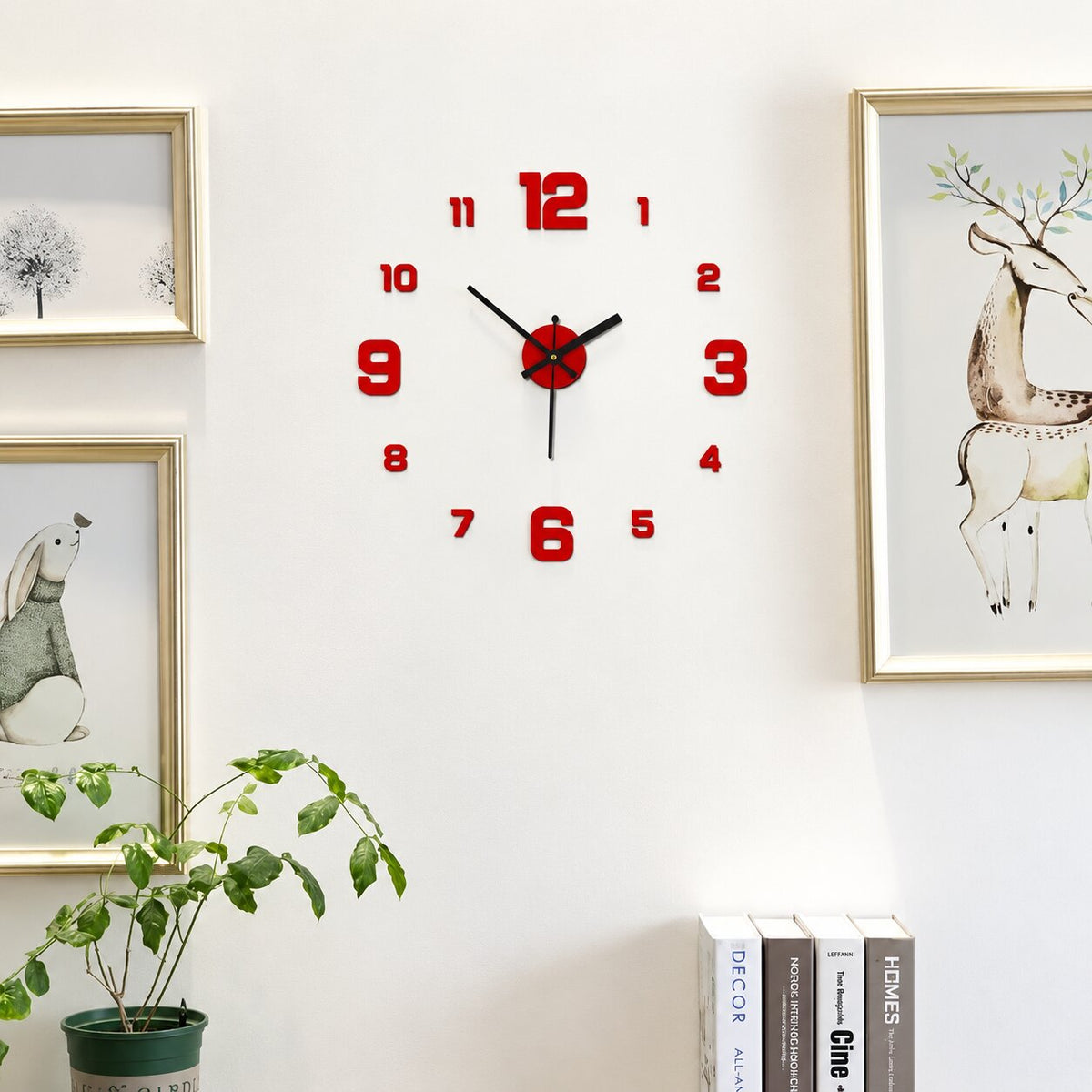 Grande Horloge Murale Autocollante Design