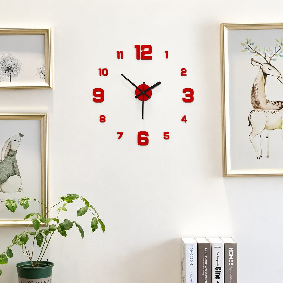 Grande Horloge Murale Autocollante Design
