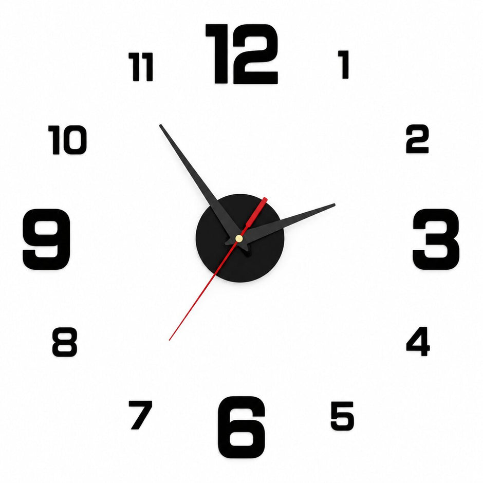Grande Horloge Murale Autocollante Design