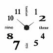 Grande Horloge Murale Autocollante 3D? horloge noire à chiffres modernes