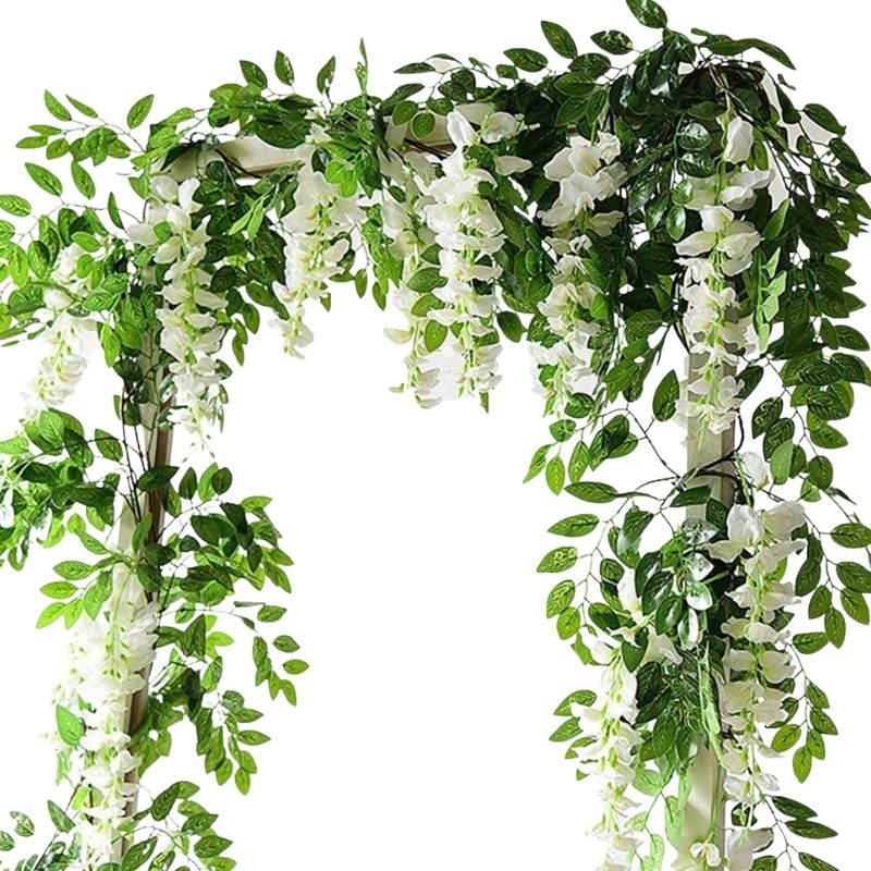 Guirlande De Fleurs Artificielles Avec Glycine Retombante, Guirlande De Fleurs Artificielles