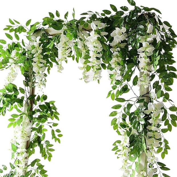 Guirlande De Fleurs Artificielles Avec Glycine Retombante, Guirlande De Fleurs Artificielles