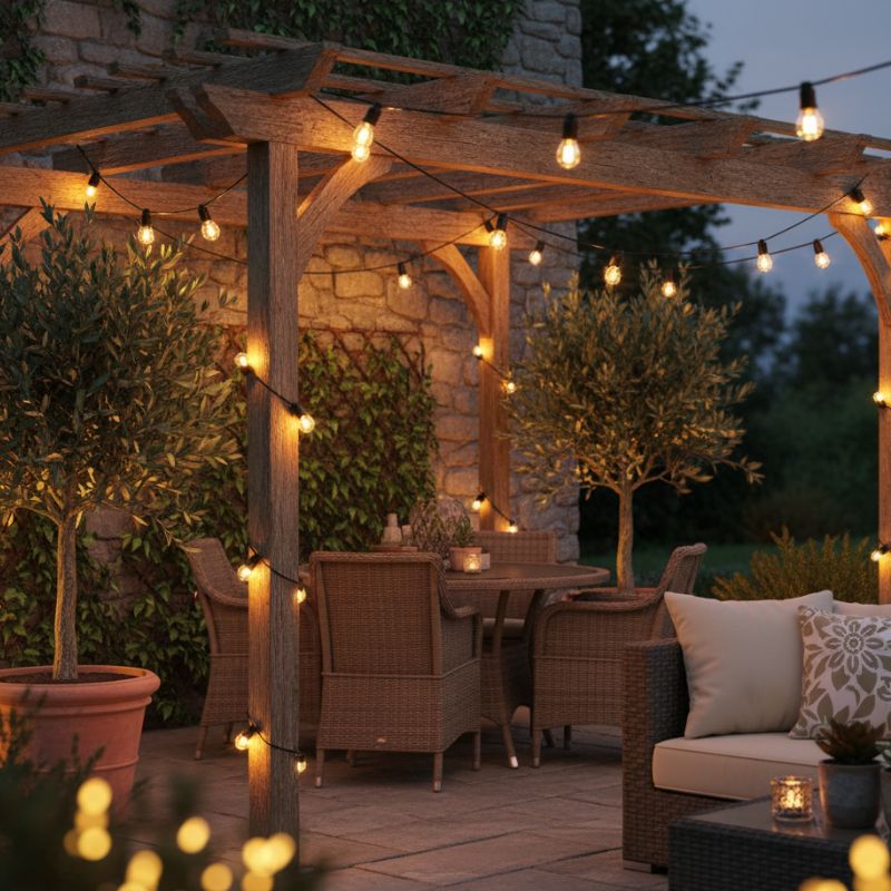 Guirlandes Guinguette Blanc Chaud LED Vintage, Guirlandes Lumineuses 