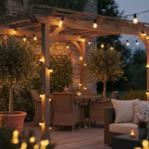 Guirlandes Guinguette Blanc Chaud LED Vintage, Guirlandes Lumineuses 