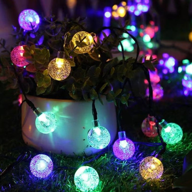 Guirlandes Guinguette Multicolores Boules Cristal, Guirlandes Lumineuses 