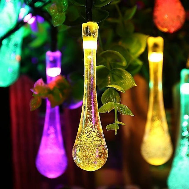 Guirlandes Guinguette Multicolores Gouttelettes d’Eau, Guirlandes Lumineuses 