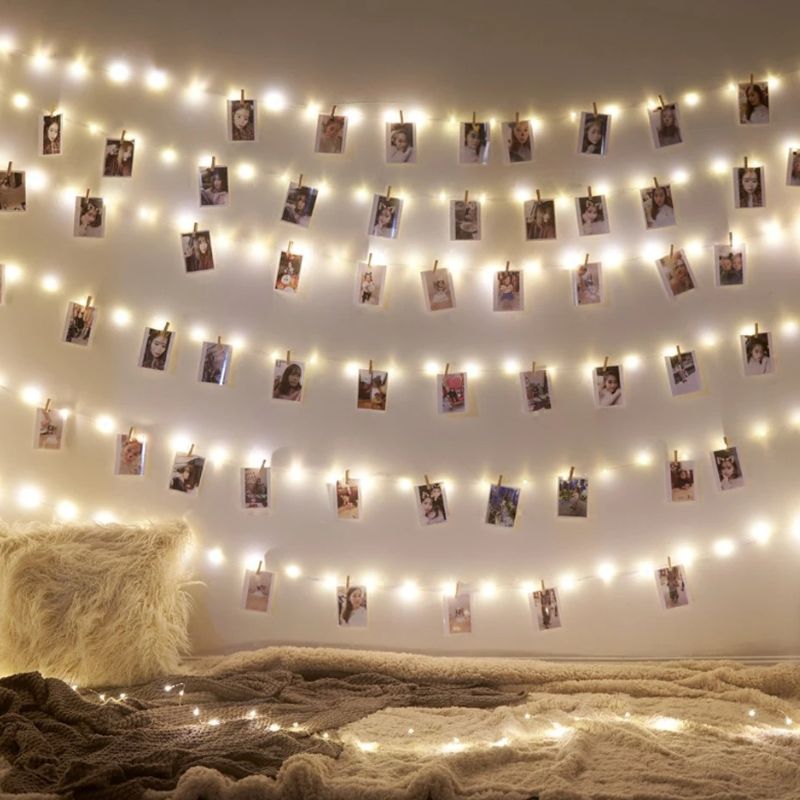 Guirlandes d’Intérieur LED avec Clips Photo, Guirlandes Lumineuses 