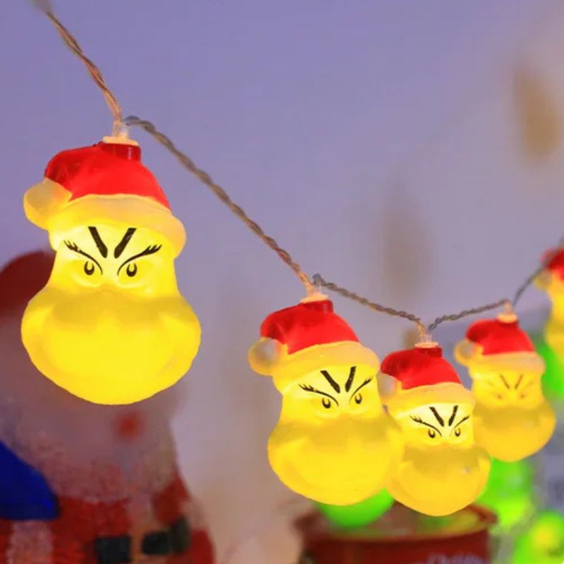 Guirlandes de Noël LED Grinch, Guirlande Lumineuse