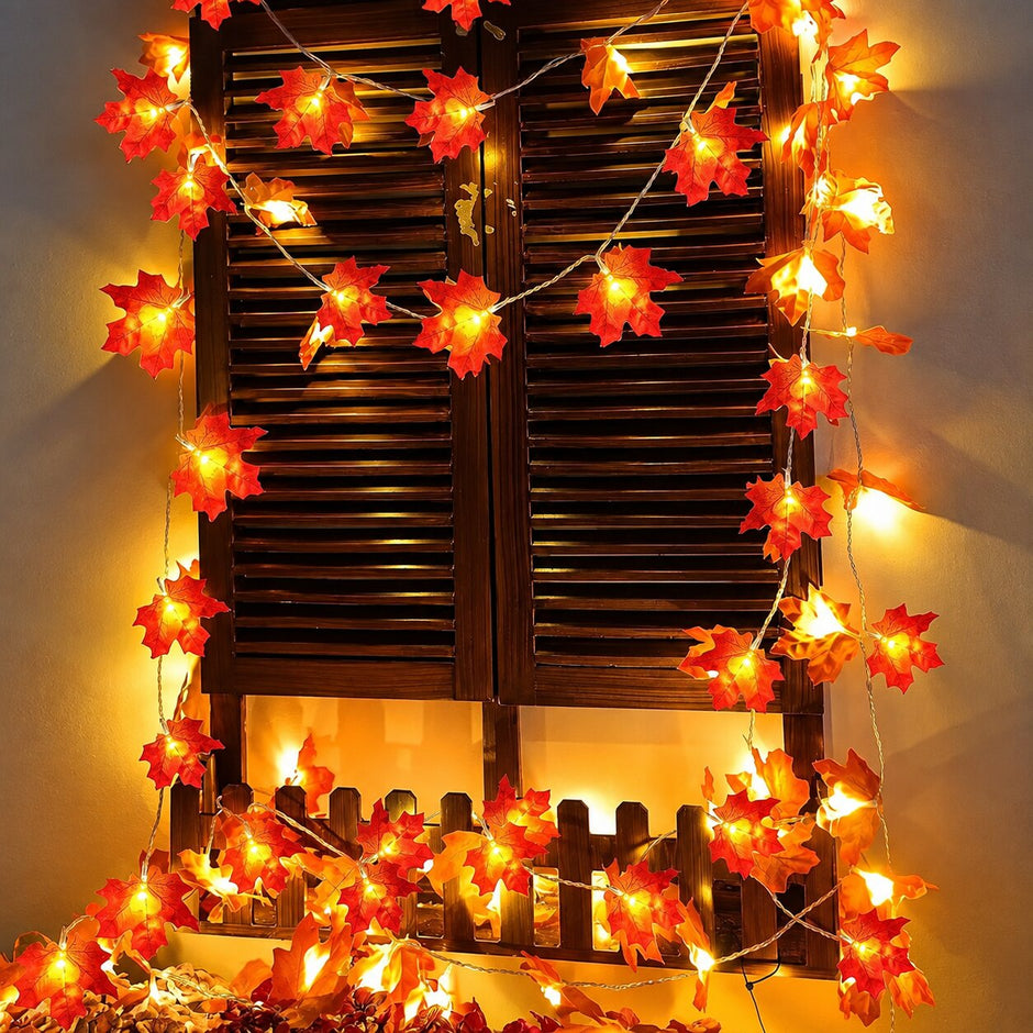 Guirlandes d’Intérieur Feuilles d’Érable LED Automne