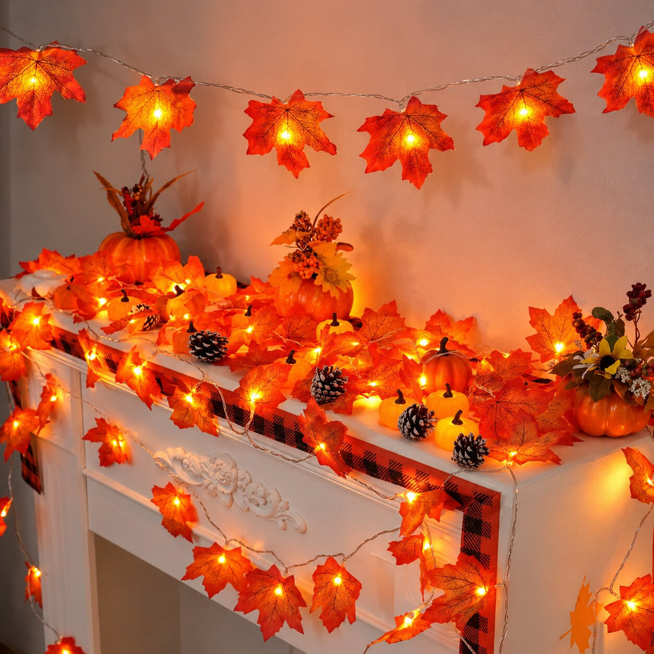Guirlandes d’Intérieur Feuilles d’Érable LED Automne