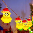 Guirlandes de Noël LED Grinch avec Chapeau Rouge