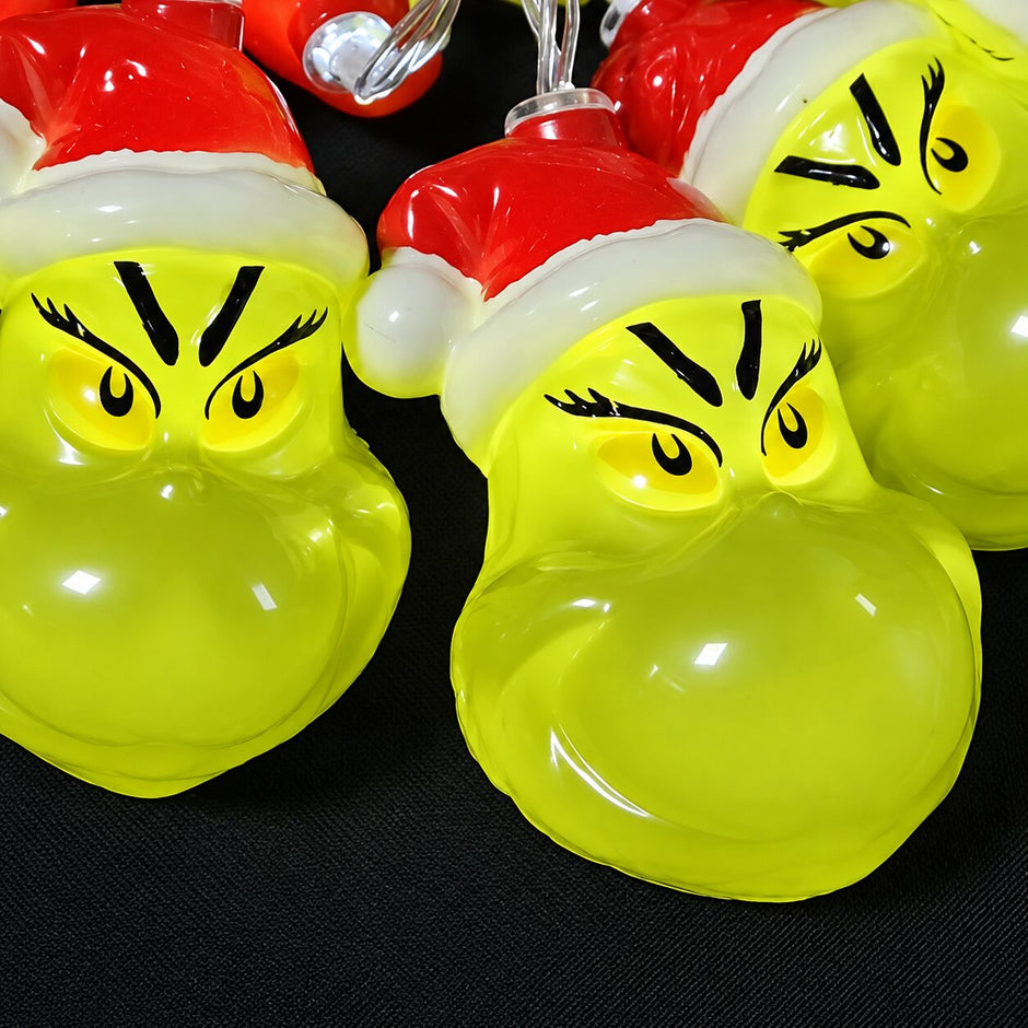 Guirlandes de Noël LED Grinch avec Chapeau Rouge