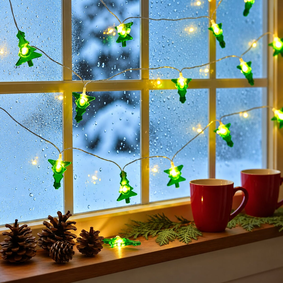 Guirlandes de Noël LED Sapins Verts