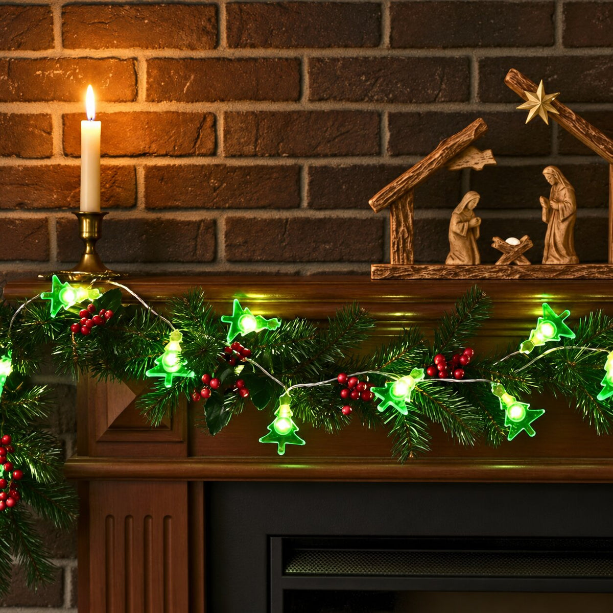 Guirlandes de Noël LED Sapins Verts