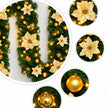 Guirlandes de Noël Lumineuses avec Boules et Fleurs Décoratives