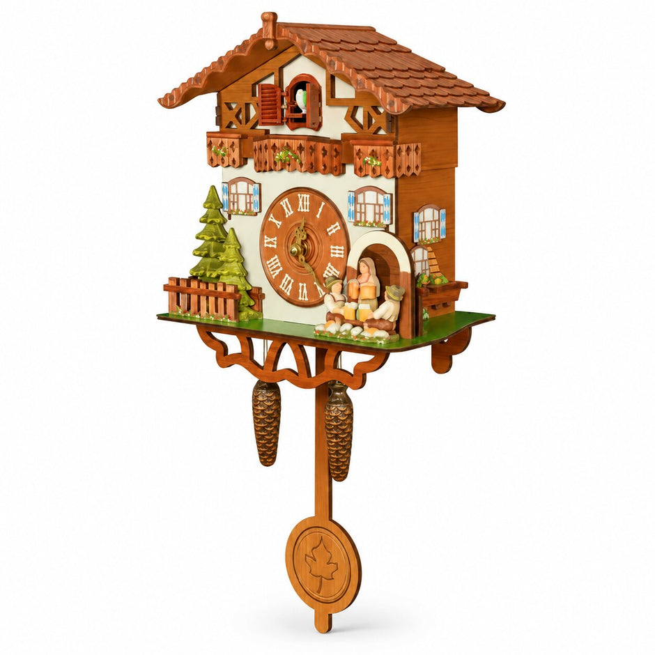 Horloge Coucou Murale En Bois Style Chalet Avec Pendule