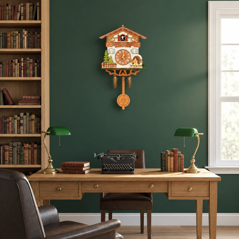Horloge Coucou Murale En Bois Style Chalet Avec Pendule