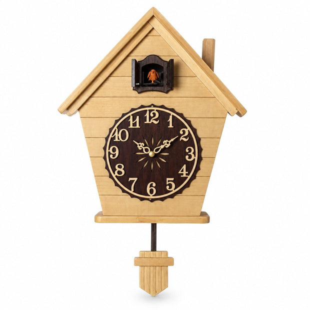 Horloge Coucou Murale Minimaliste en Bois