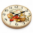 Horloge En Bois Décorative Avec Illustration Cuisine Méditerranéenne