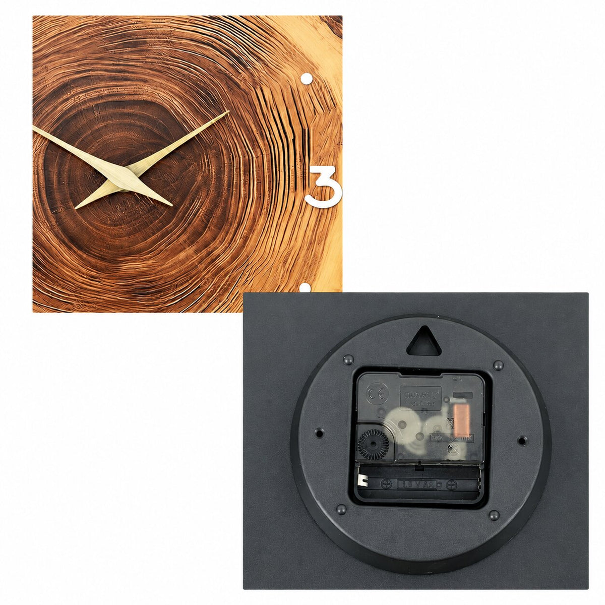 Horloge En Bois Murale Avec Effet Tranche De Bois Naturel