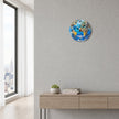 Horloge Monde Décorative Avec Illustration Moderne