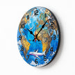 Horloge Monde Décorative Avec Illustration Moderne