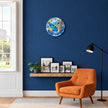 Horloge Monde Décorative Avec Illustration Moderne