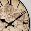 Horloge Monde En Bois Avec Design Carte Géographique Vintage