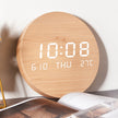 Horloge Murale Numérique LED Effet Bois