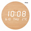 Horloge Murale Numérique LED Effet Bois