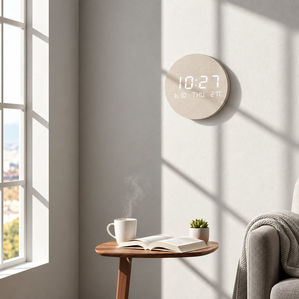 Horloge Murale Numérique LED Ronde