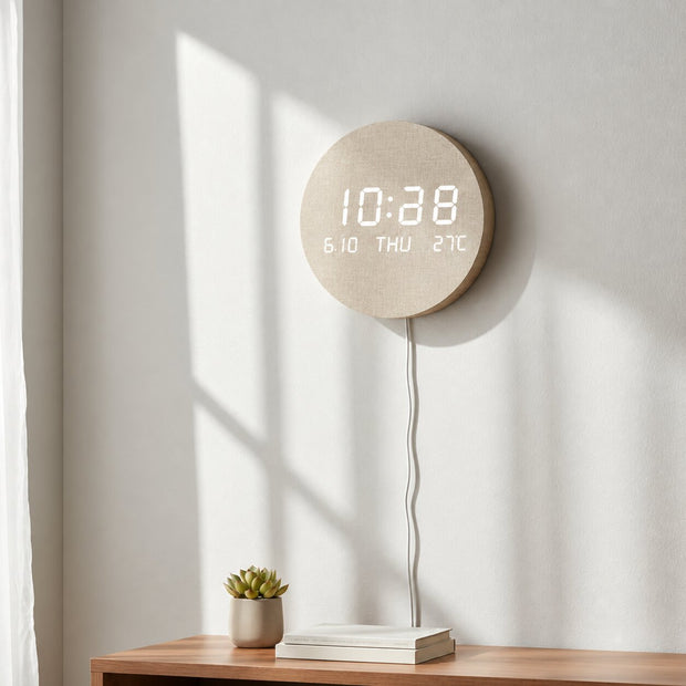 Horloge Murale Numérique LED Ronde