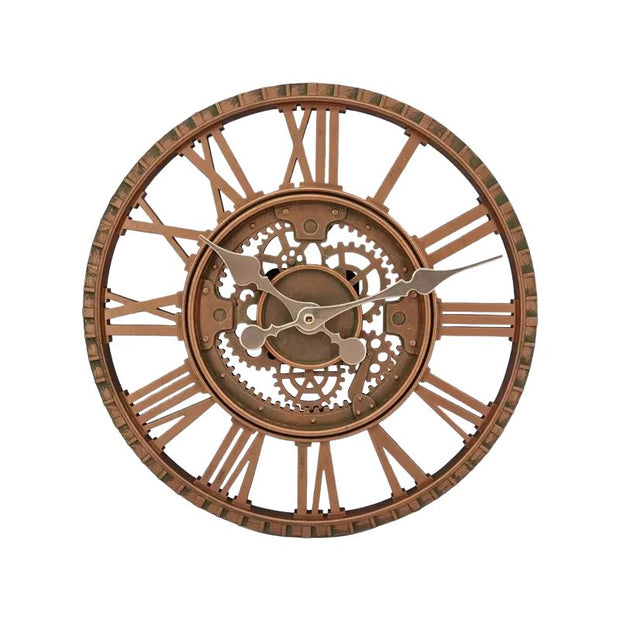 Horloge Ancienne Murale Avec Engrenages Apparents Et Chiffres Romains