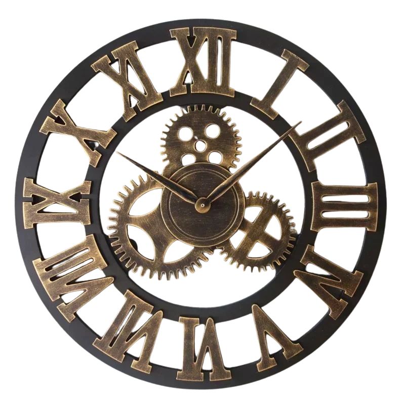 Horloge Ancienne Murale à Chiffres Romains et Engrenages