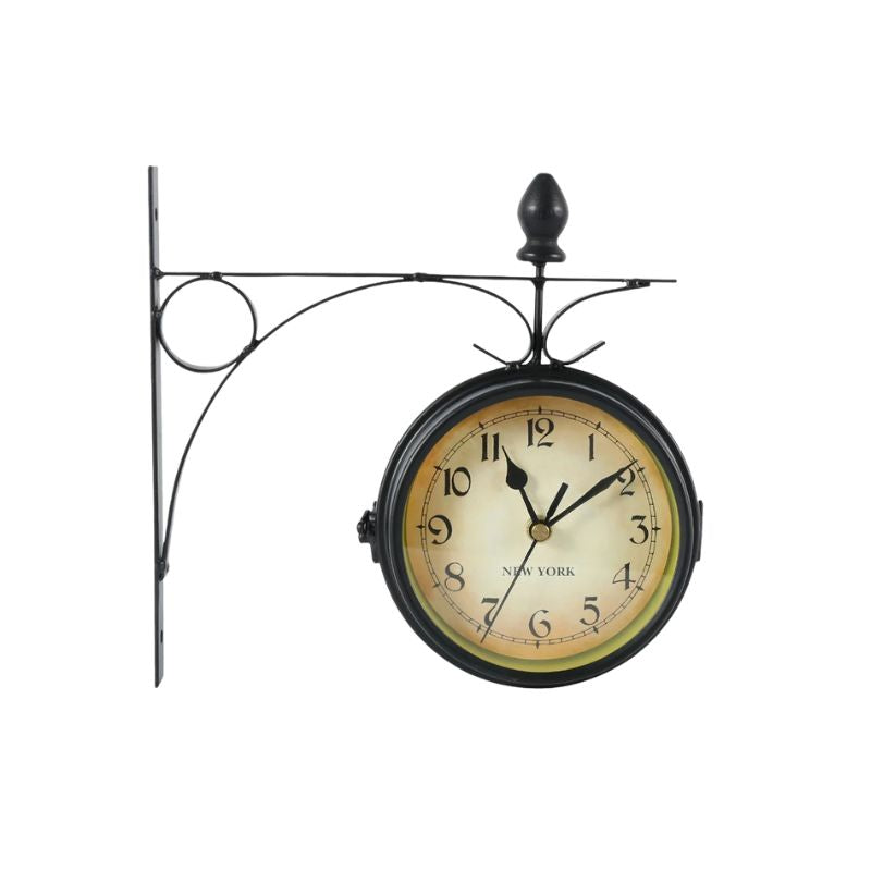 Horloge Ancienne Murale Double Face Style Station Rétro